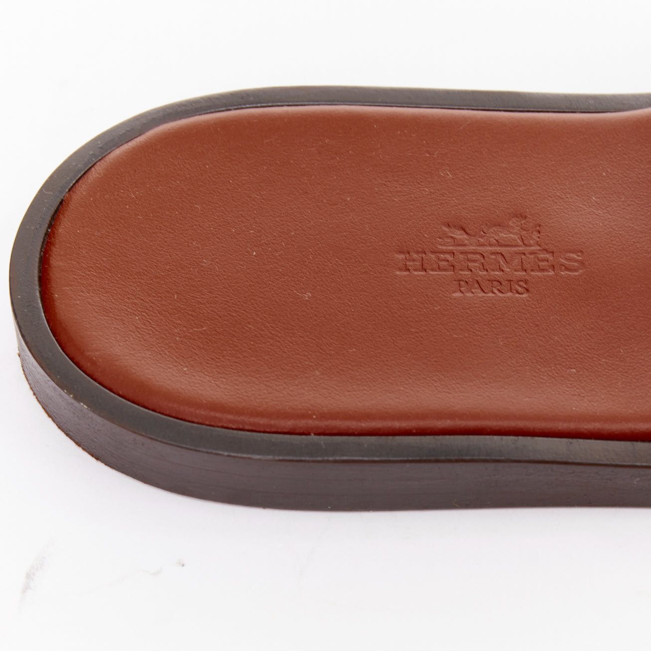 Hermes HERMES Izmir brown suede goatskin leather H cut out flat sandals EU41 Size US 8 / EU 41 - 9 Thumbnail
