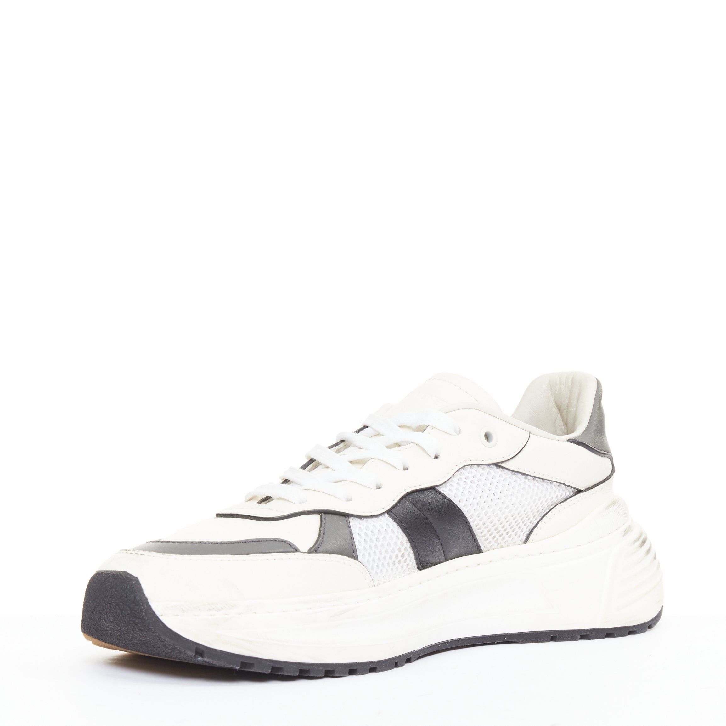 Bottega Veneta BOTTEGA VENETA 2020 Speedster white black mesh calfskin chunky sneakers EU42 Size US 9 / EU 42 - 4 Thumbnail