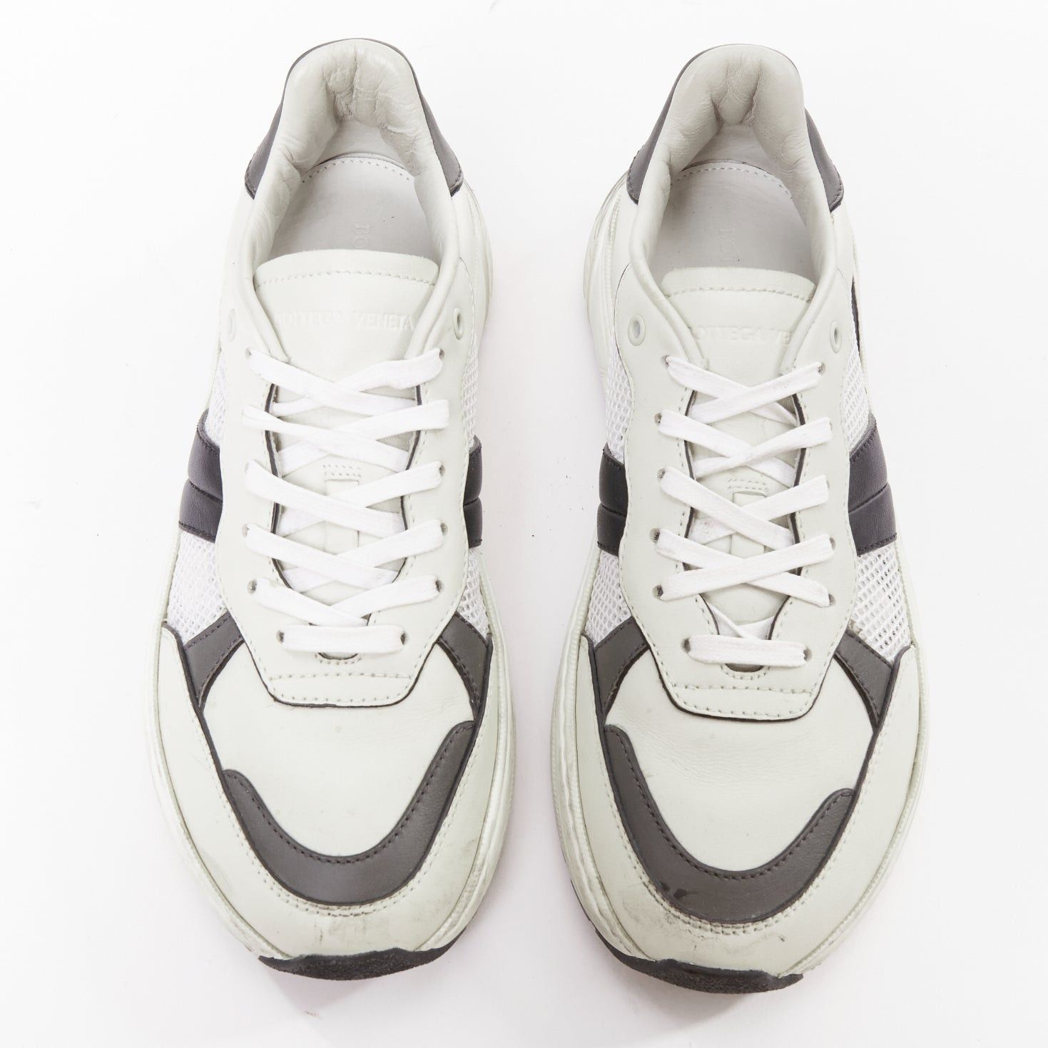 Bottega Veneta BOTTEGA VENETA 2020 Speedster white black mesh calfskin chunky sneakers EU42 Size US 9 / EU 42 - 3 Thumbnail