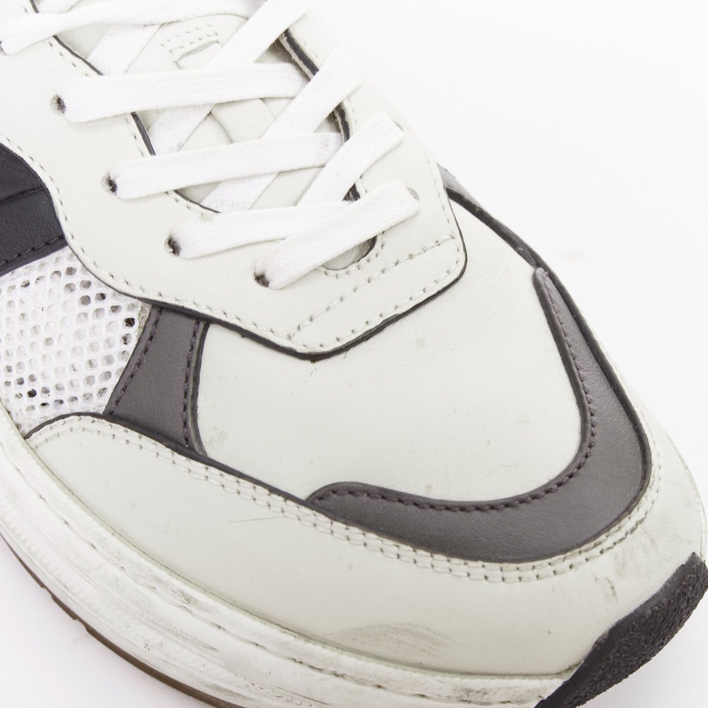 Bottega Veneta BOTTEGA VENETA 2020 Speedster white black mesh calfskin chunky sneakers EU42 Size US 9 / EU 42 - 7 Thumbnail