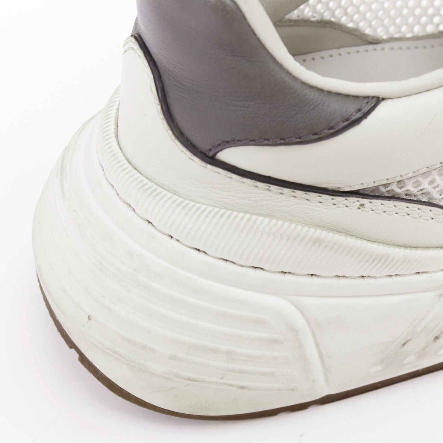 Bottega Veneta BOTTEGA VENETA 2020 Speedster white black mesh calfskin chunky sneakers EU42 Size US 9 / EU 42 - 8 Thumbnail