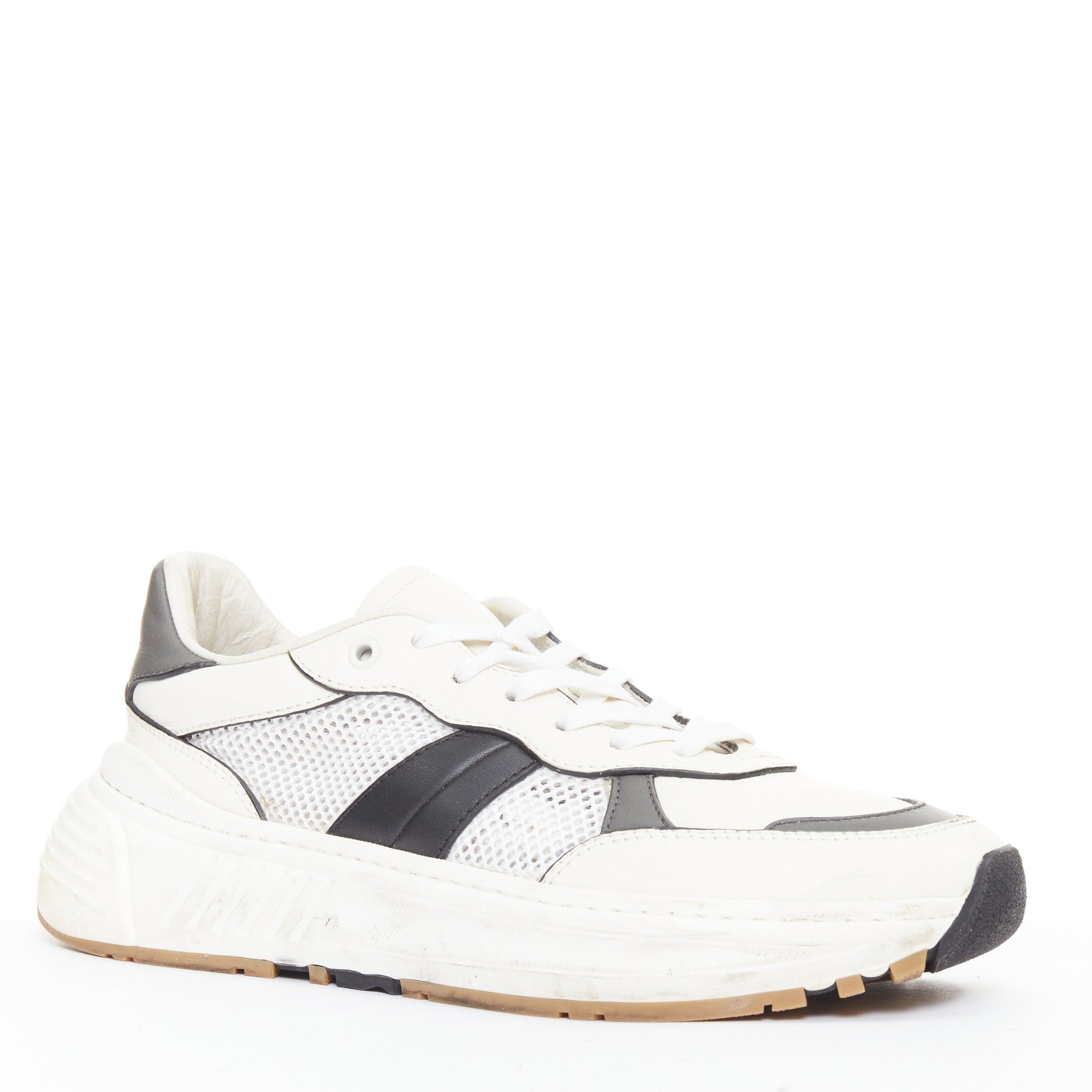 Bottega Veneta BOTTEGA VENETA 2020 Speedster white black mesh calfskin chunky sneakers EU42 Size US 9 / EU 42 - 2 Thumbnail