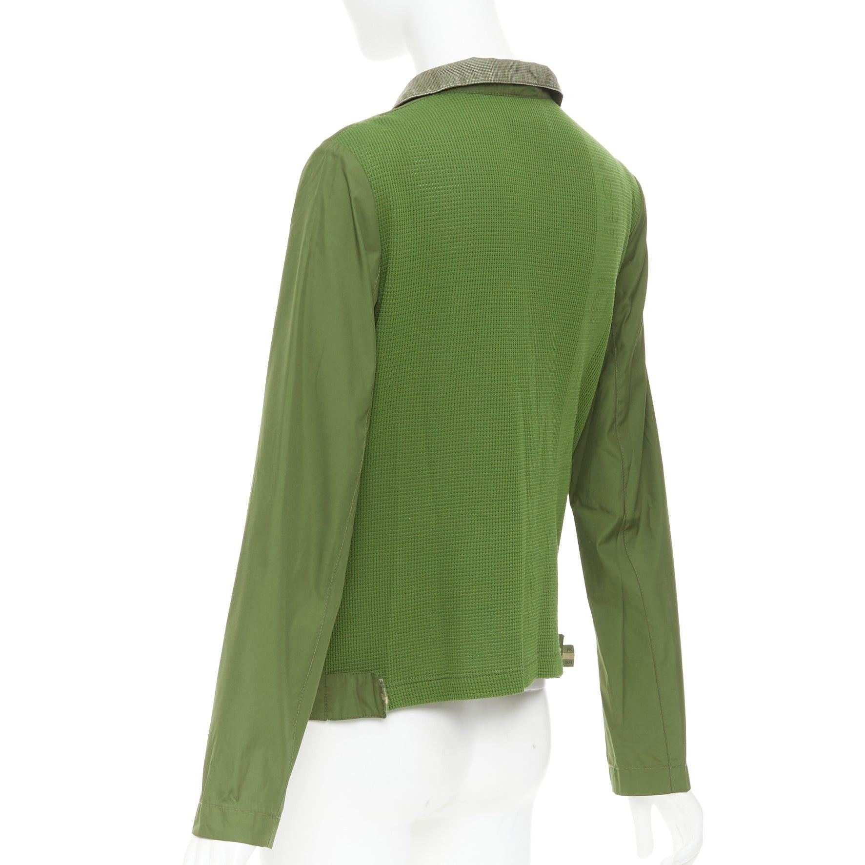 Fendi FENDI JEANS Vintage green nylon technical small logo zip up jacket Size XS / US 0-2 / IT 36-38 - 7 Thumbnail