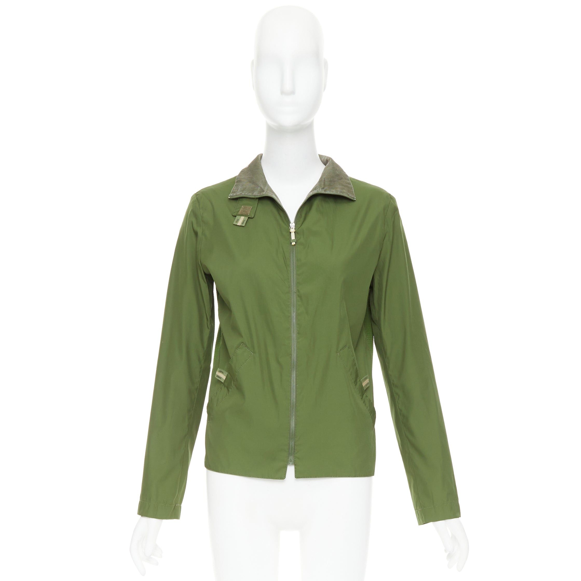 Fendi FENDI JEANS Vintage green nylon technical small logo zip up jacket Size XS / US 0-2 / IT 36-38 - 10 Thumbnail