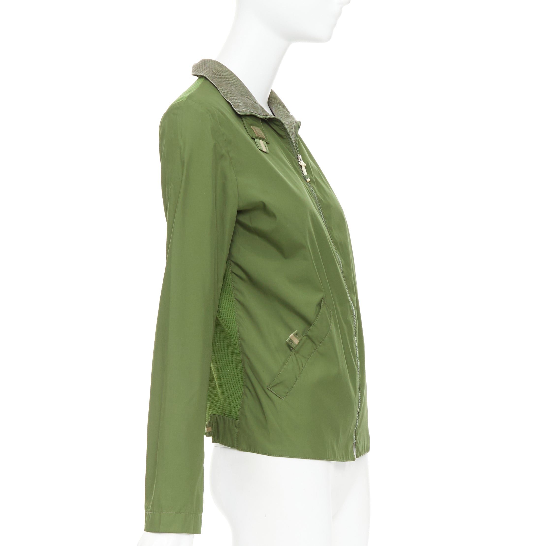 Fendi FENDI JEANS Vintage green nylon technical small logo zip up jacket Size XS / US 0-2 / IT 36-38 - 5 Thumbnail