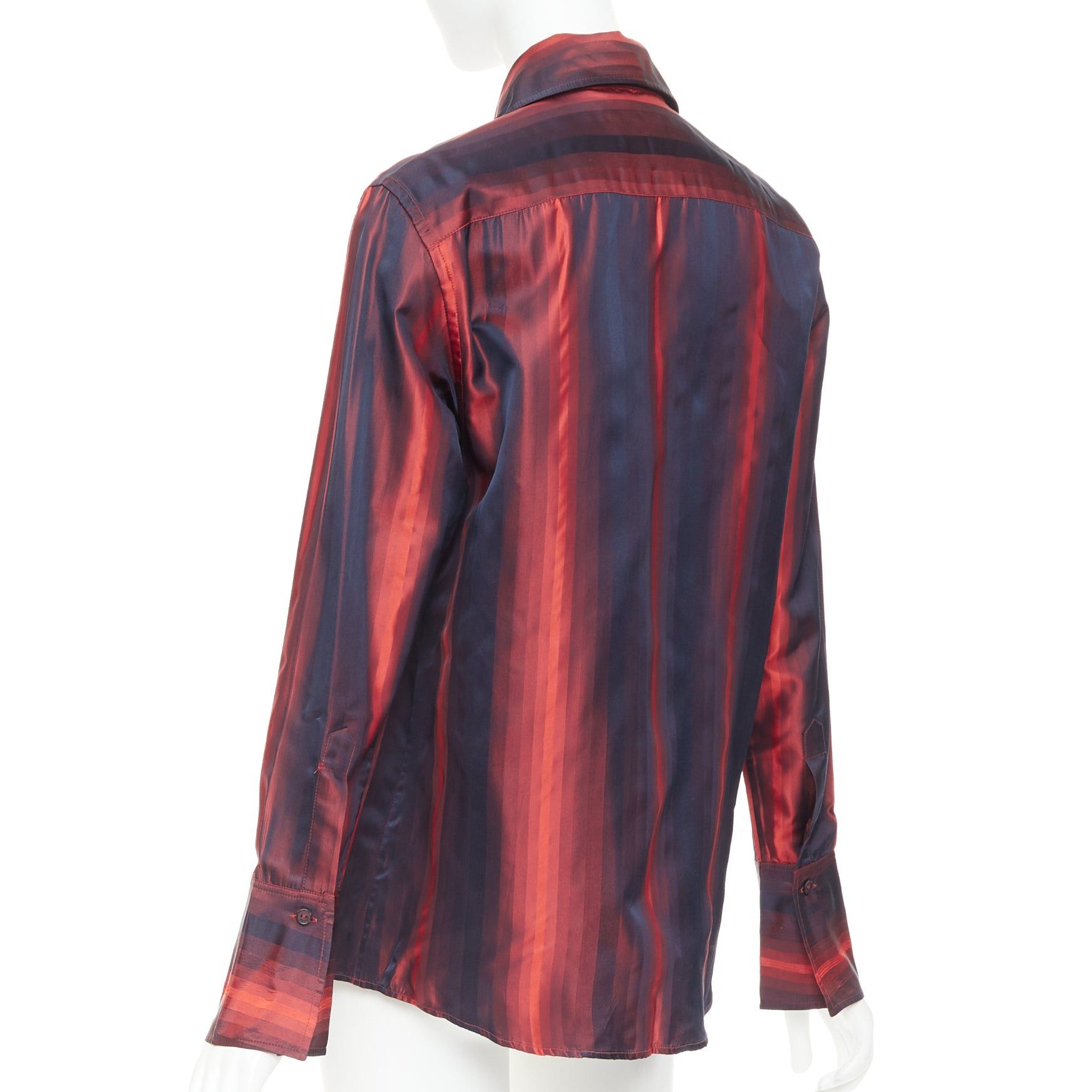 Gucci GUCCI 1997 Tom Ford Vintage orange black gradient striped shirt IT40 S Size S / US 4 / IT 40 - 6 Thumbnail