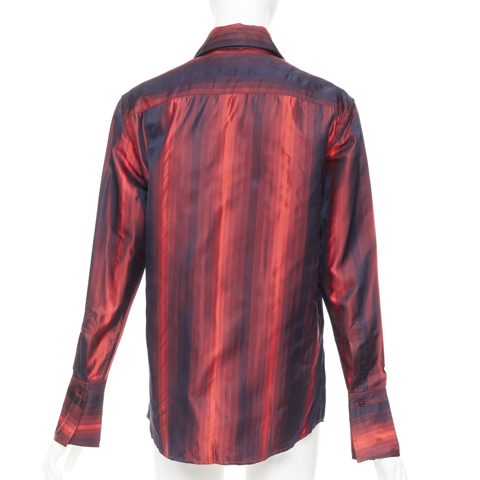 Gucci GUCCI 1997 Tom Ford Vintage orange black gradient striped shirt IT40 S Size S / US 4 / IT 40 - 5 Thumbnail