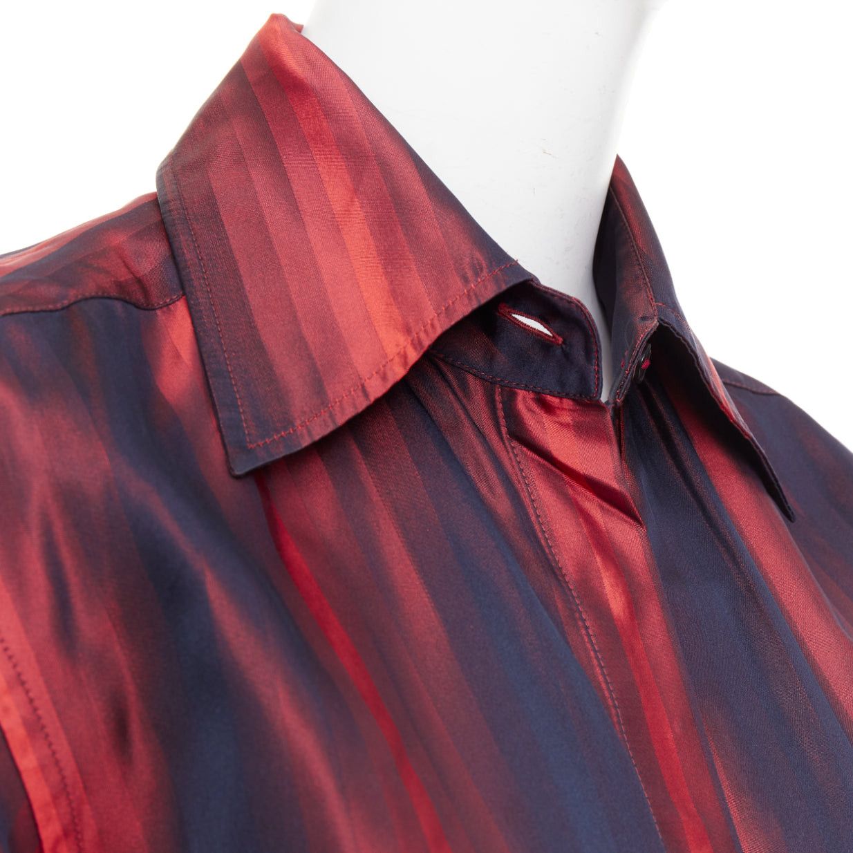 Gucci GUCCI 1997 Tom Ford Vintage orange black gradient striped shirt IT40 S Size S / US 4 / IT 40 - 2 Thumbnail
