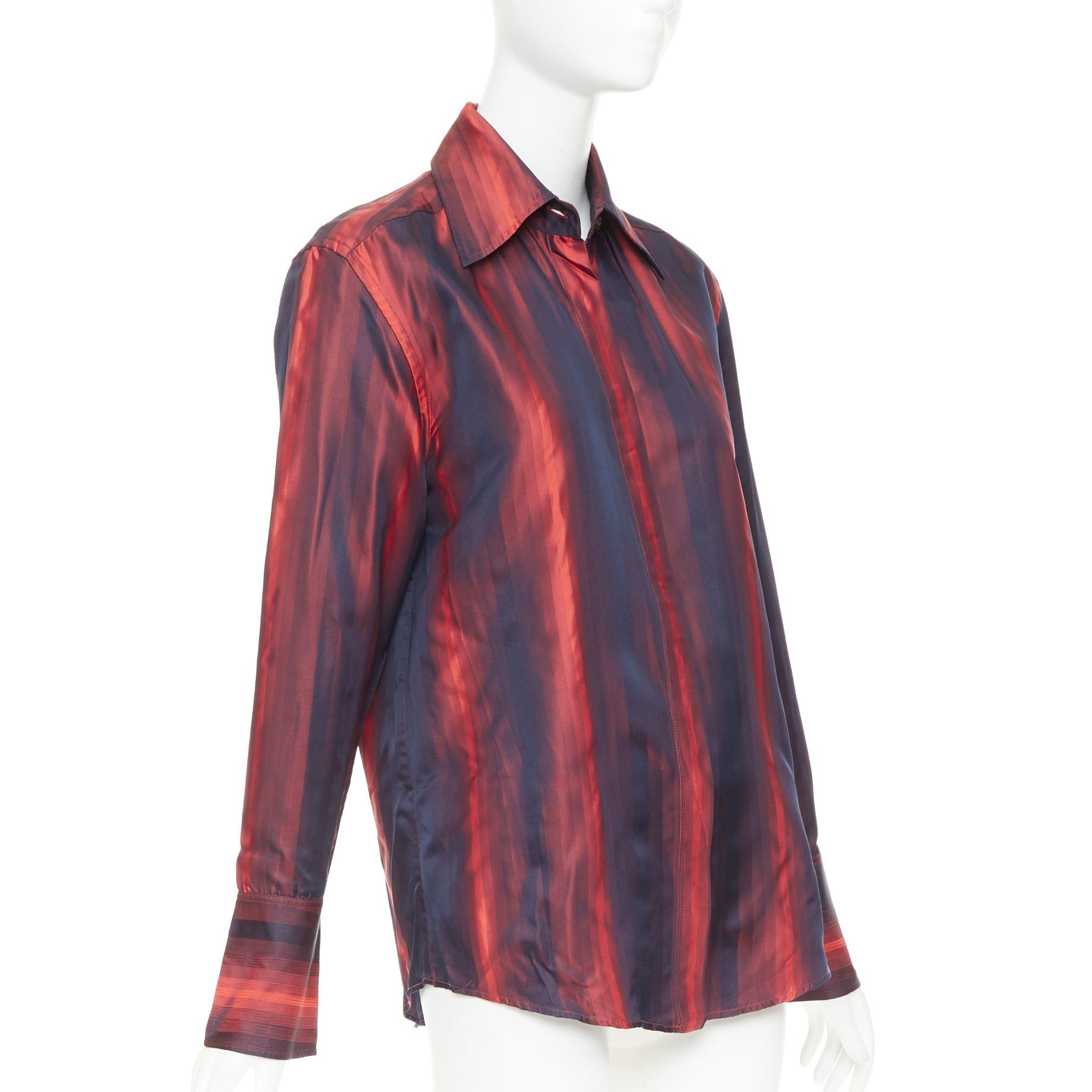 Gucci GUCCI 1997 Tom Ford Vintage orange black gradient striped shirt IT40 S Size S / US 4 / IT 40 - 3 Thumbnail