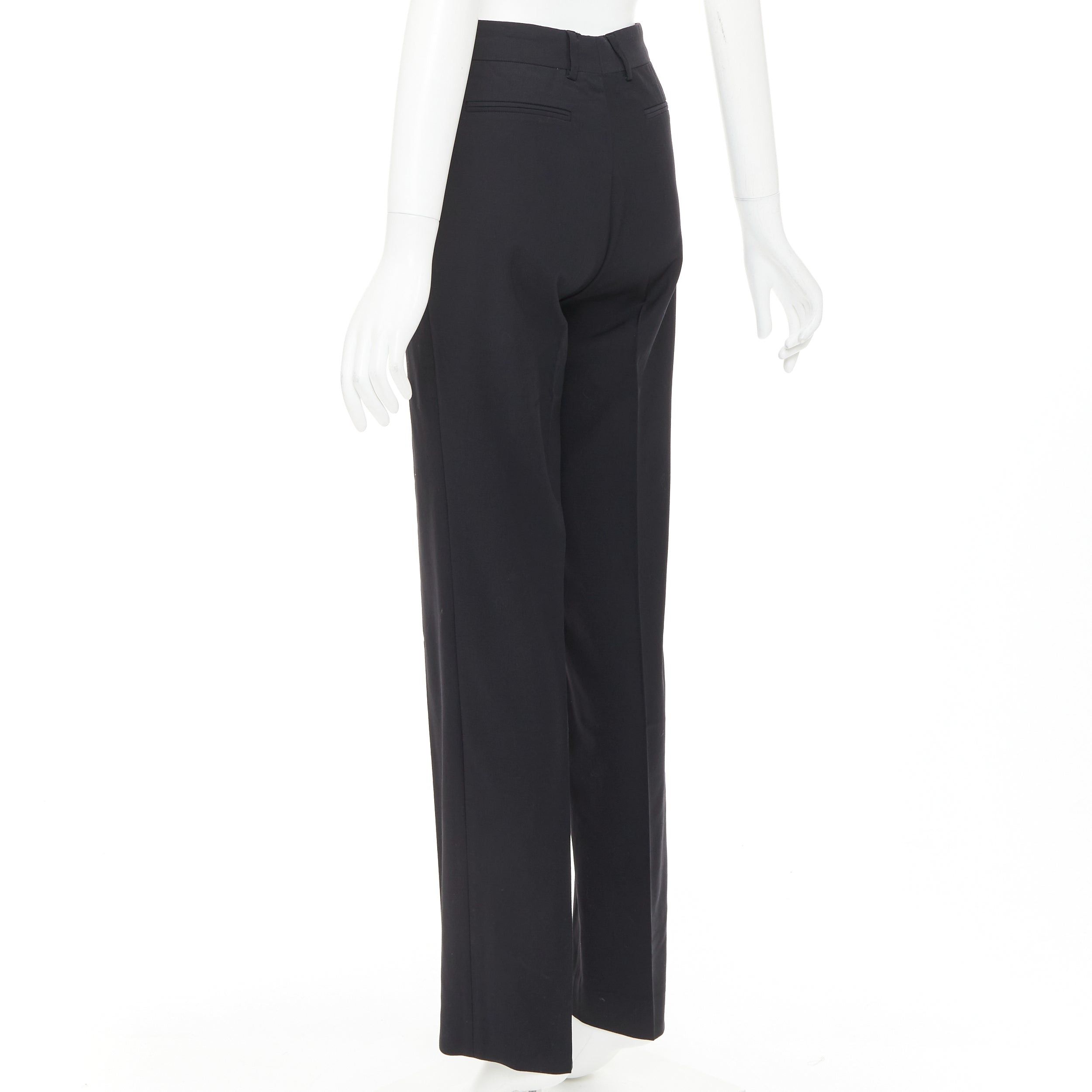Gucci GUCCI Tom Ford black wooly curved pocket high waisted straight leg trousers IT38 XS Size 26" / US 2 / IT 38 - 6 Thumbnail