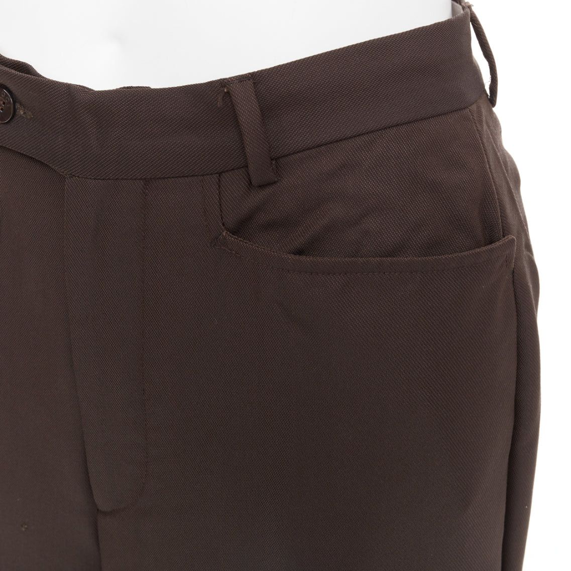 Gucci GUCCI Tom Ford chocolate brown curved pocket high waist flare trousers IT40 S Size 27" / US 4 / IT 40 - 2 Thumbnail