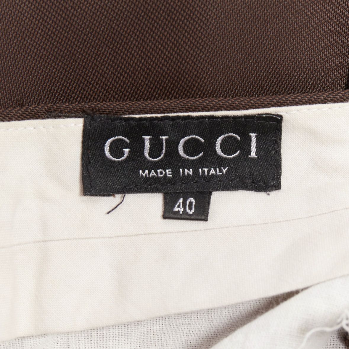 Gucci GUCCI Tom Ford chocolate brown curved pocket high waist flare trousers IT40 S Size 27" / US 4 / IT 40 - 9 Thumbnail