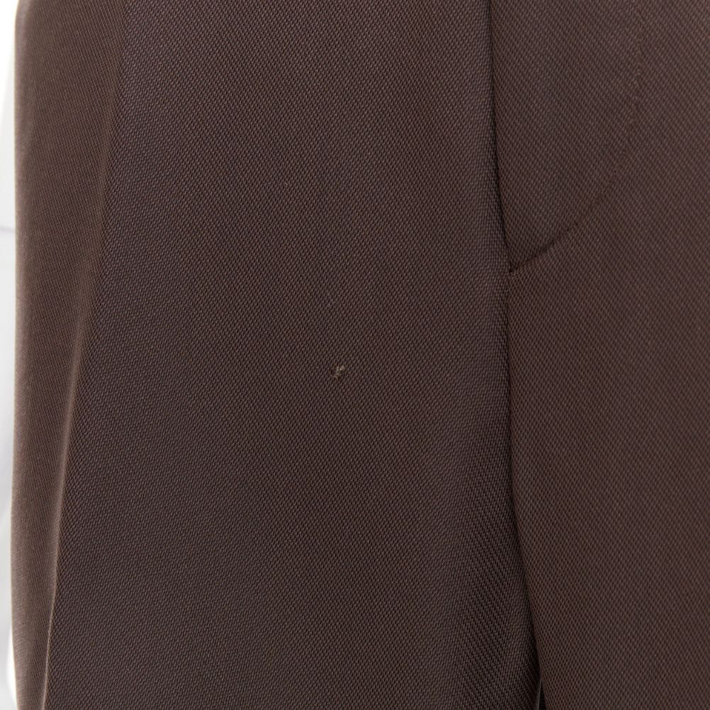 Gucci GUCCI Tom Ford chocolate brown curved pocket high waist flare trousers IT40 S Size 27" / US 4 / IT 40 - 8 Thumbnail