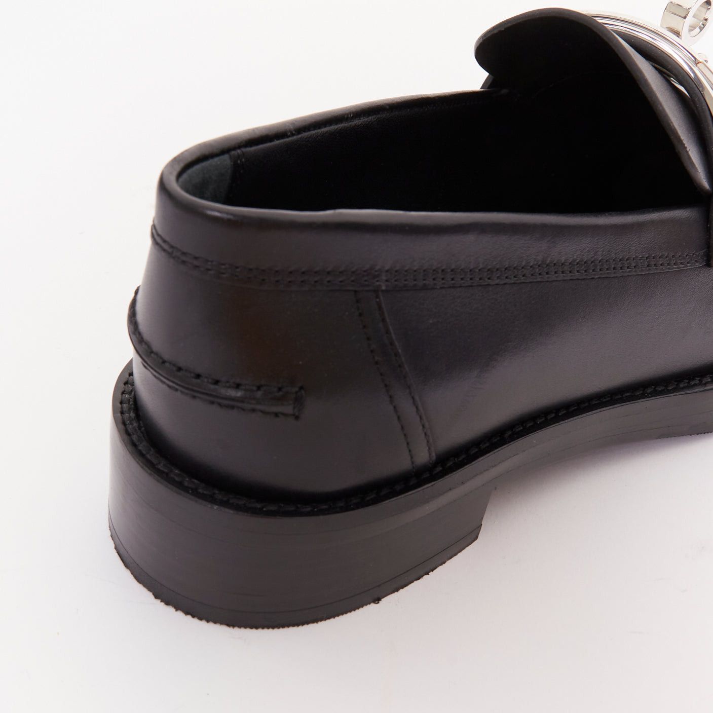Hermes HERMES 2023 Hot Loafer black calfskin leather palladium Kelly buckle chunky shoes EU38.5 Size US 8.5 / IT 38.5 - 8 Thumbnail