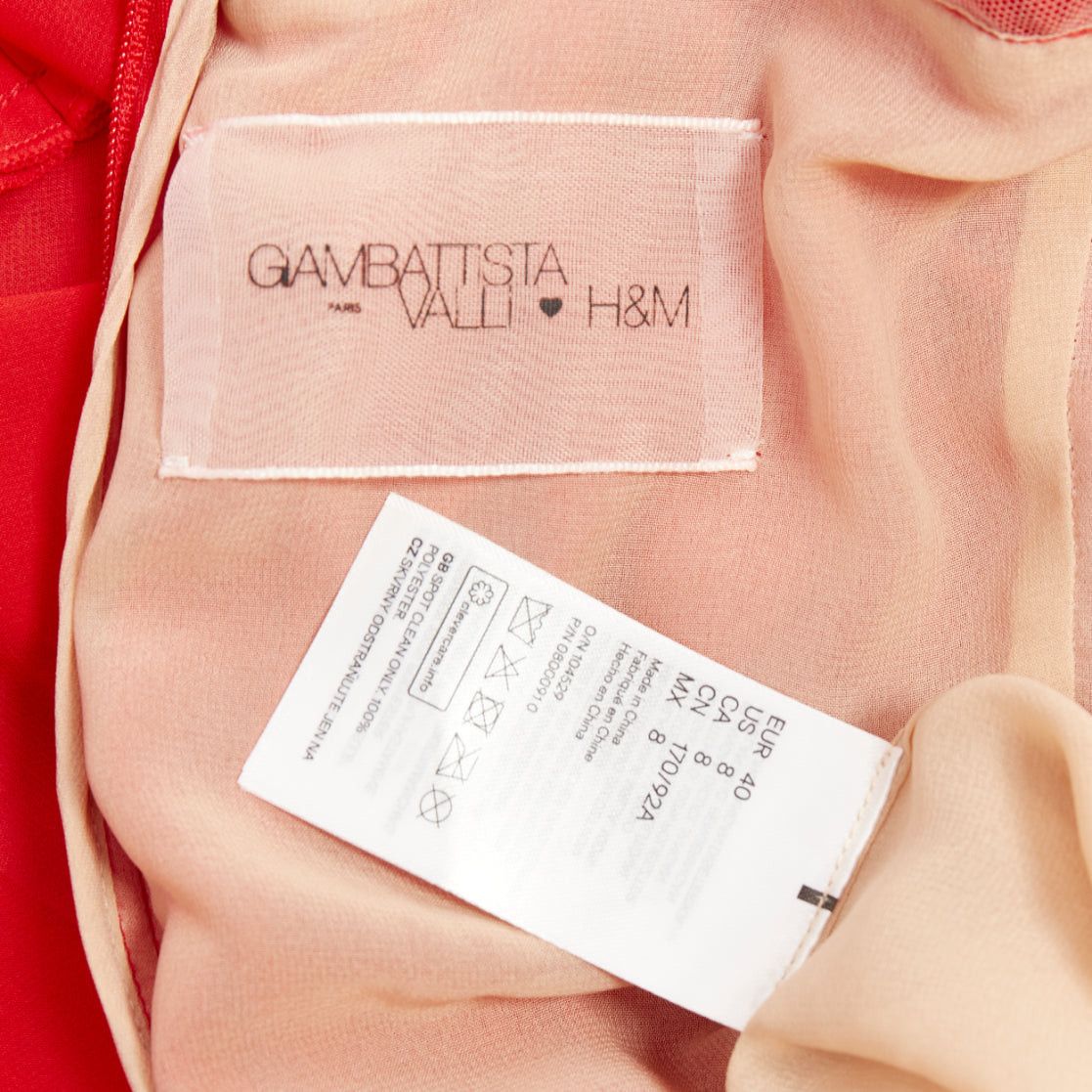 Giambattista Valli GIAMBATTISTA VALLI H&M 2019 Runway red cold shoulder chiffon crystal necklace mini dress IT40 XS Size S / US 4 / IT 40 - 8 Thumbnail