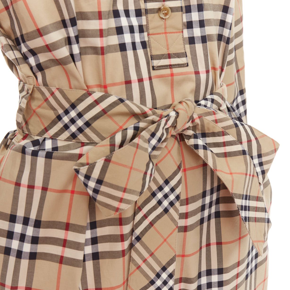 Burberry BURBERRY Archive Beige Vintage Check cotton blend button down belted shirt dress UK10 S Size M / US 6-8 / IT 42-44 - 2 Thumbnail