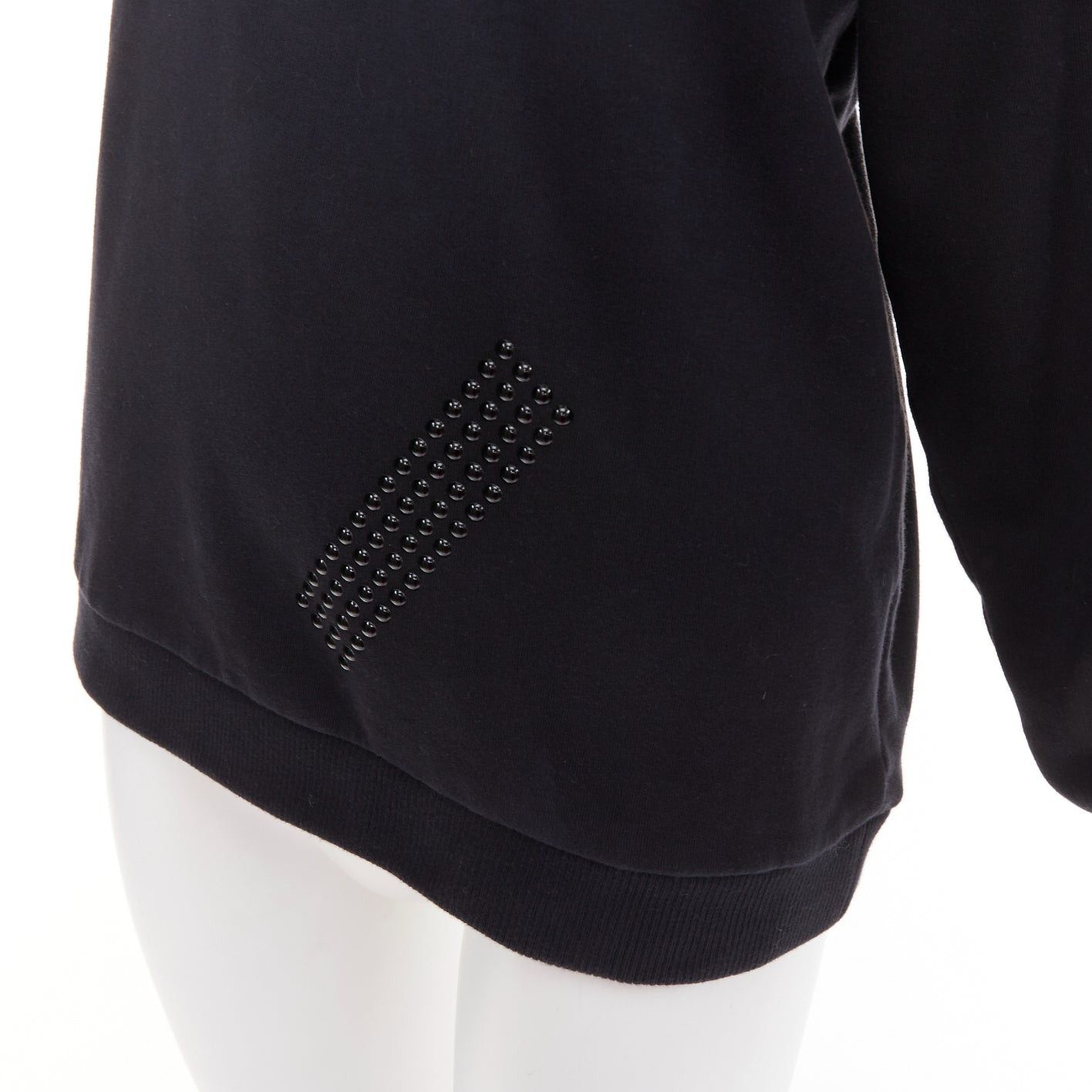 Christopher Kane CHRISTOPHER KANE black cotton ruffle frill cut out shoulder studded sweatshirt S Size S / US 4 / IT 40 - 7 Thumbnail
