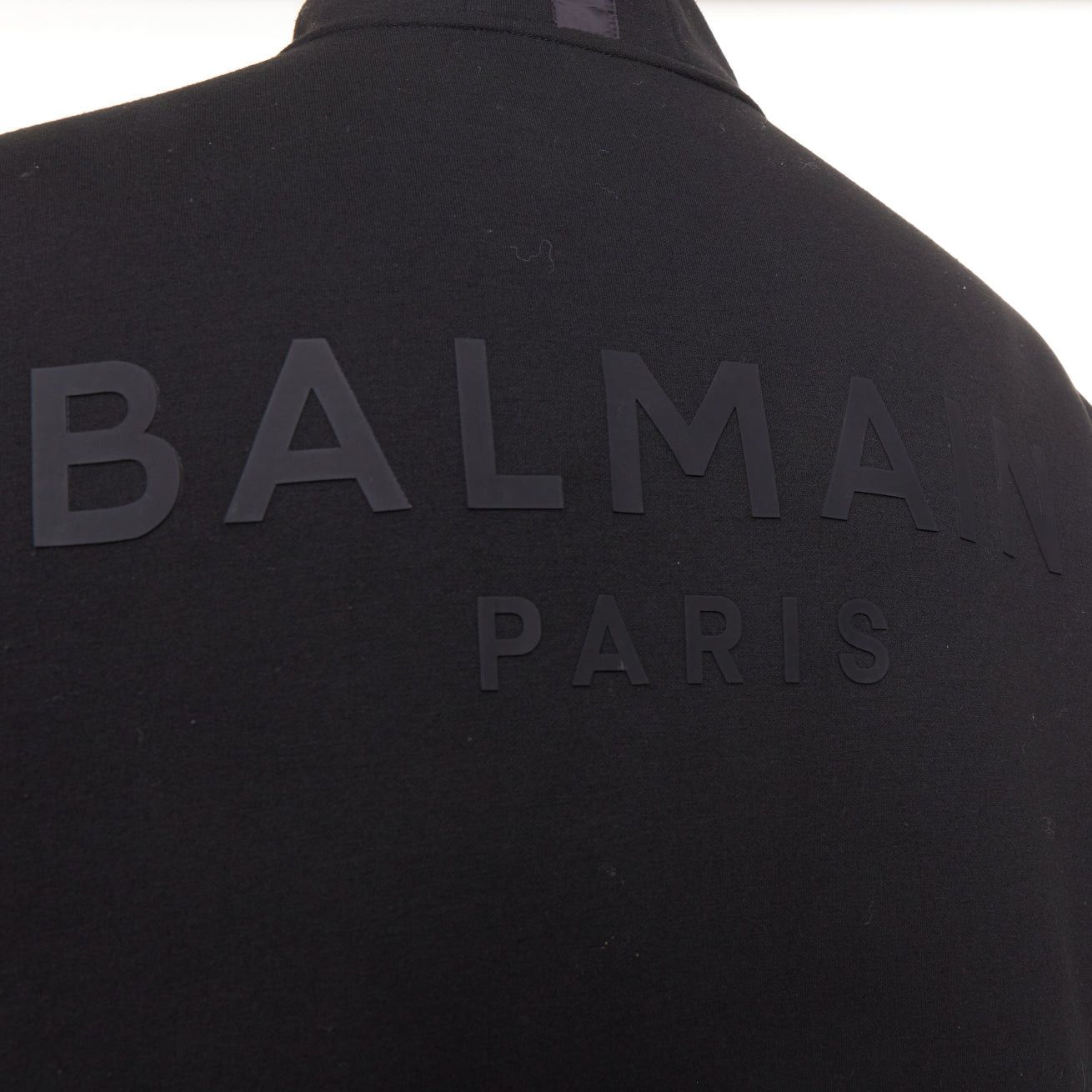 Balmain BALMAIN black mixed quilted puffer logo neoprene sleeves zip up jacket EU50 L Size US L / EU 52-54 / 3 - 7 Thumbnail