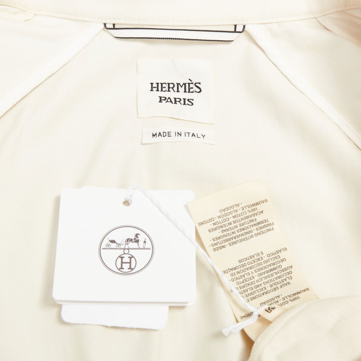 Hermes HERMES 2010 Crude Cell ivory heavy cotton smocked waist cropped overshirt jacket FR38 M Size M / US 6-8 / IT 42-44 - 9 Thumbnail