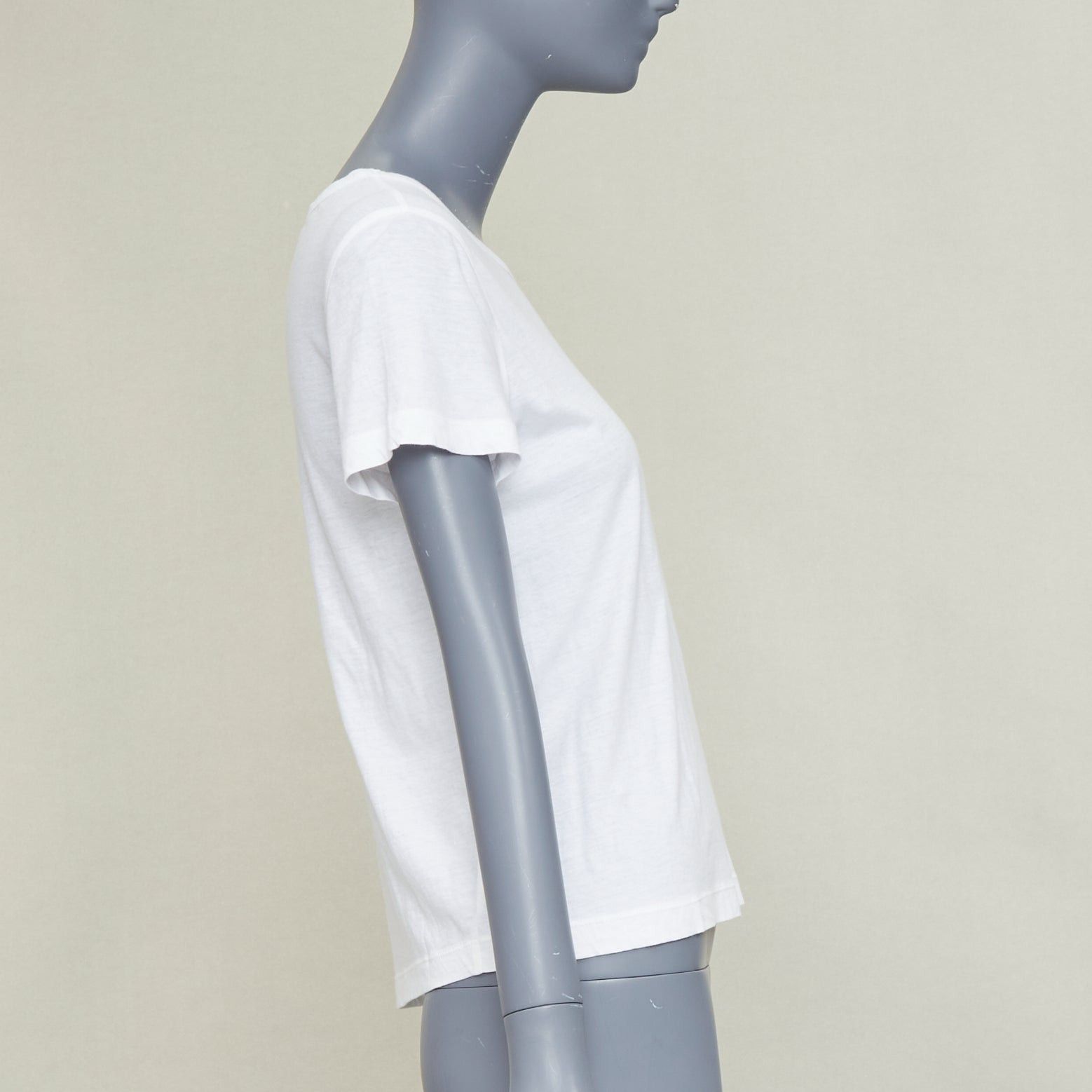 Chanel CHANEL 09P white cotton faux pearl ribbon CC logo short sleeve tshirt FR42 XL Size L / US 10 / IT 46 - 4 Thumbnail