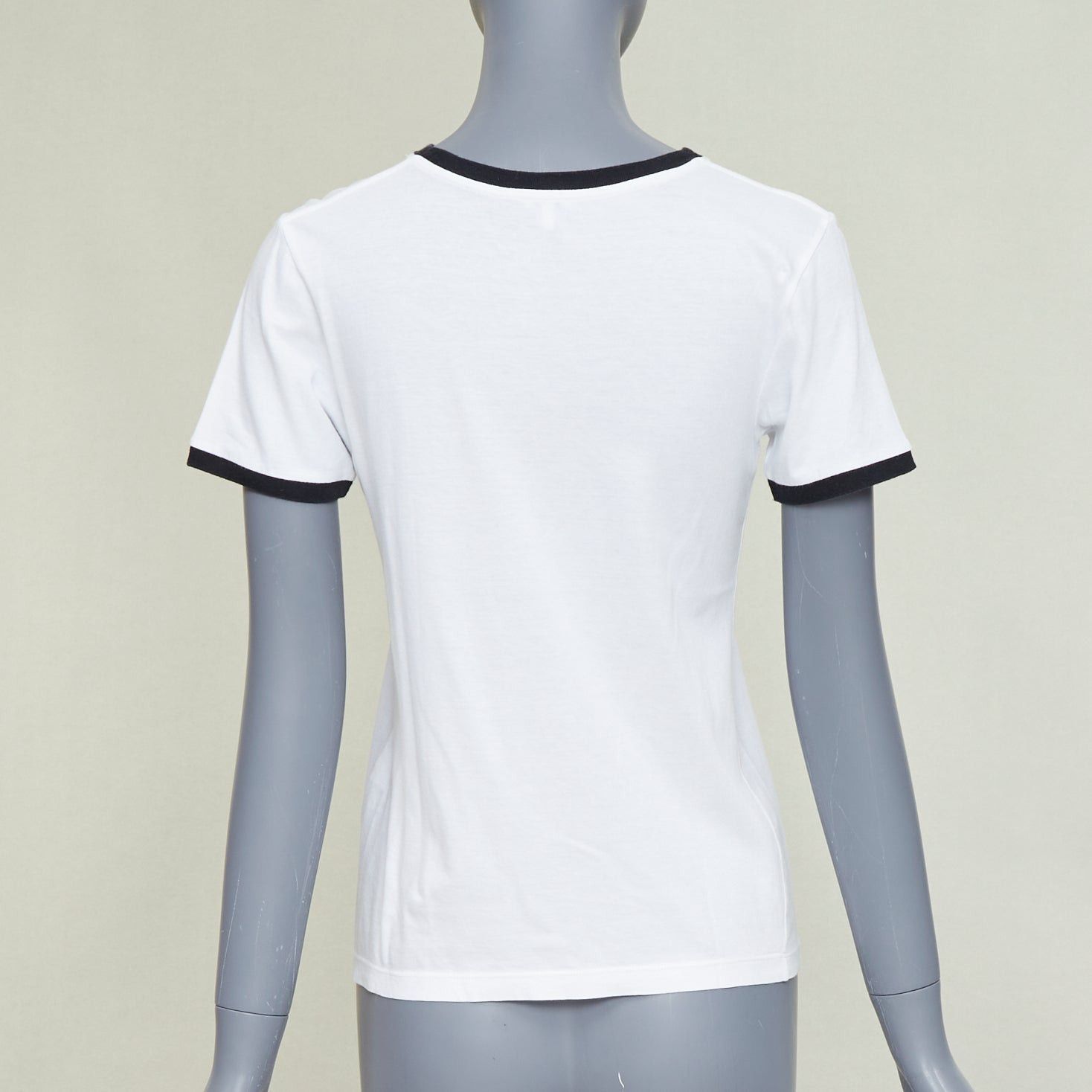 Loewe LOEWE 2024 white black Anagram embroidered slim-fit ringer tshirt S Size S / US 4 / IT 40 - 5 Thumbnail