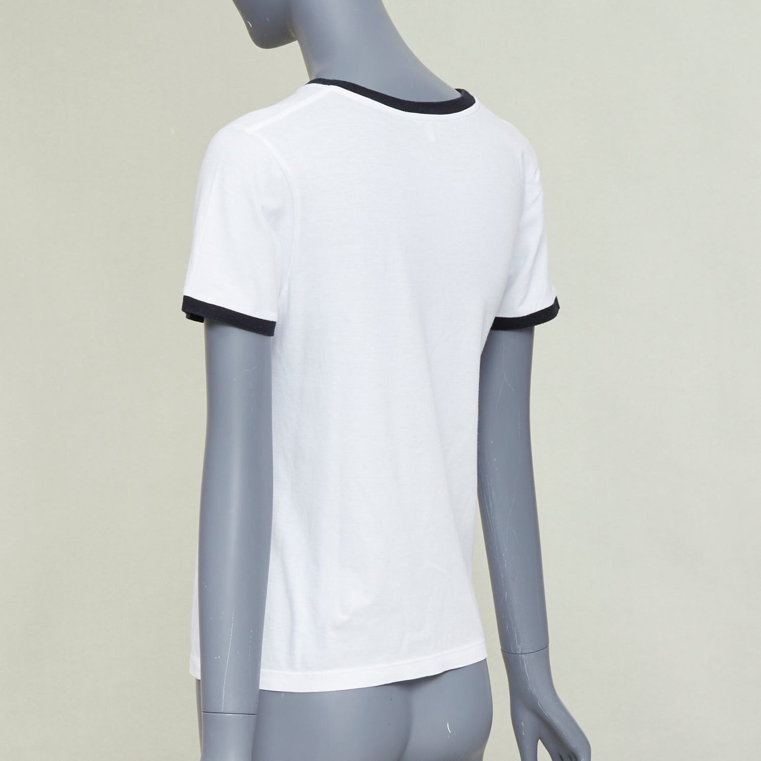 Loewe LOEWE 2024 white black Anagram embroidered slim-fit ringer tshirt S Size S / US 4 / IT 40 - 6 Thumbnail