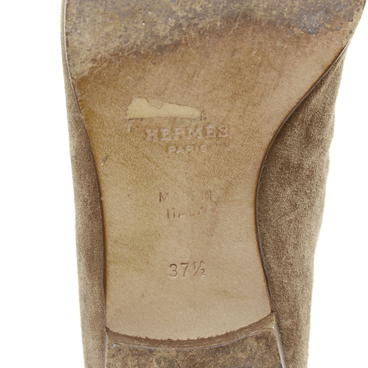 Hermes HERMES brown suede gold Kelly toggle hardware point toe ankle boots EU37.5 Size US 7.5 / IT 37.5 - 9 Thumbnail