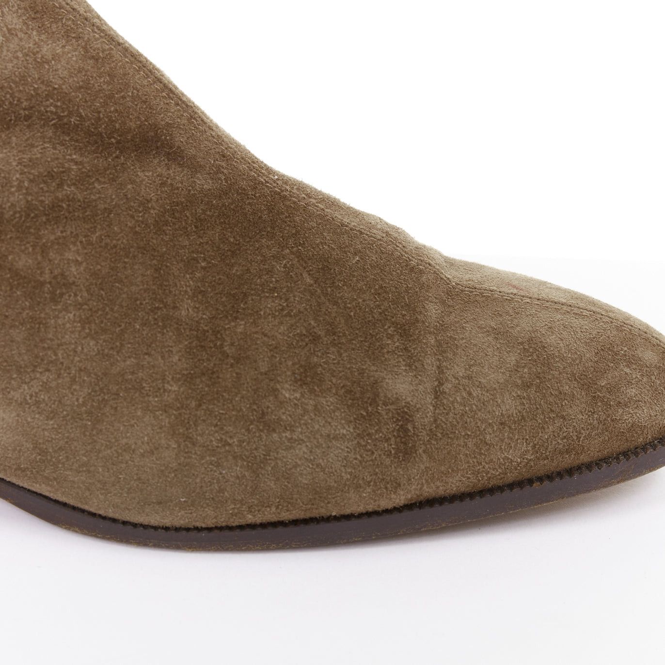 Hermes HERMES brown suede gold Kelly toggle hardware point toe ankle boots EU37.5 Size US 7.5 / IT 37.5 - 7 Thumbnail