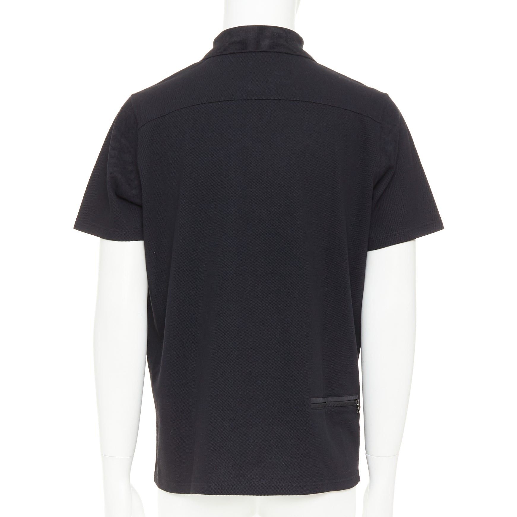 Prada PRADA Linea Rossa black cotton pique red pull half zip polo shirt L Size US L / EU 52-54 / 3 - 5 Thumbnail