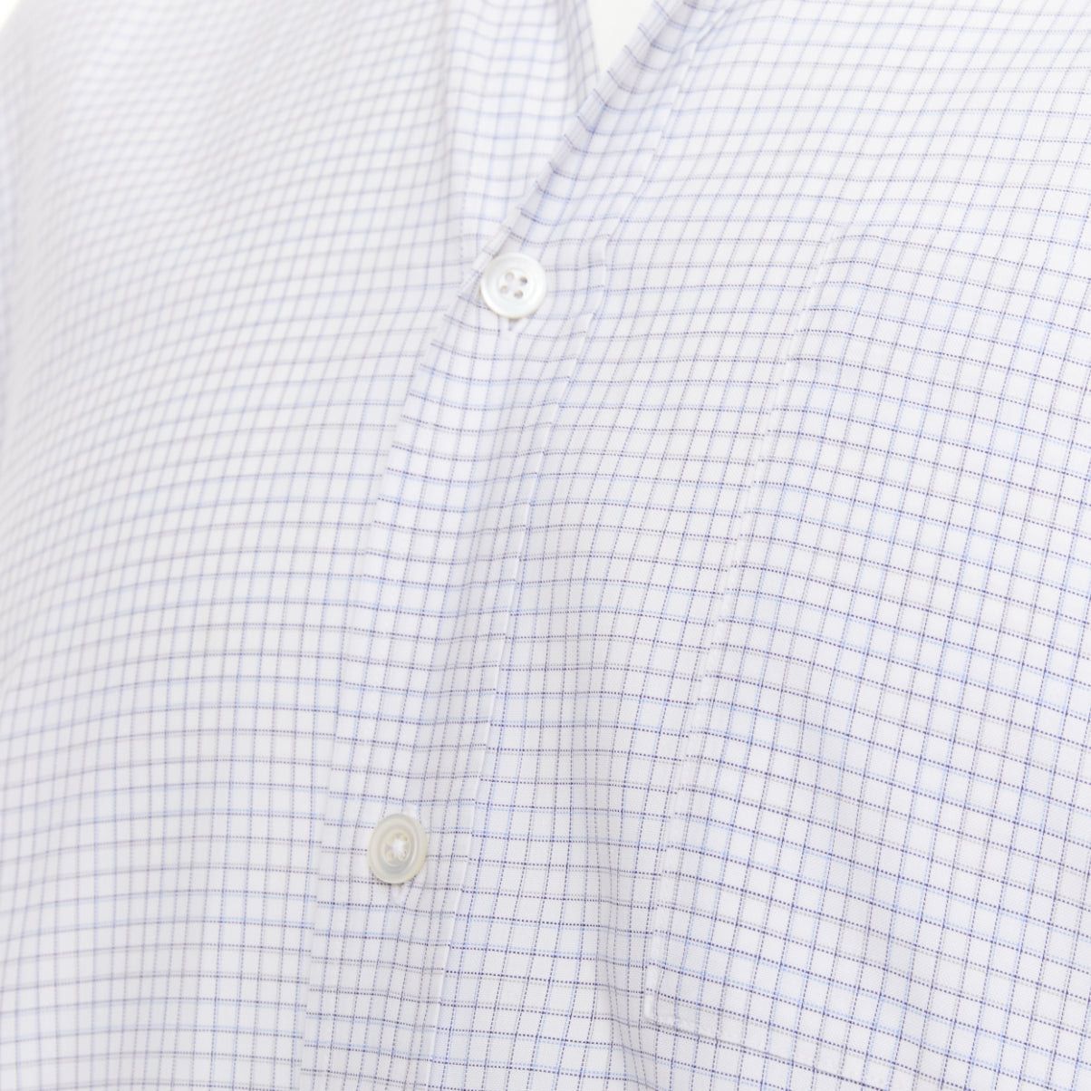 Hermes HERMES white blue small checked cotton collared shirt EU39 M Size US M / EU 48-50 / 2 - 7 Thumbnail