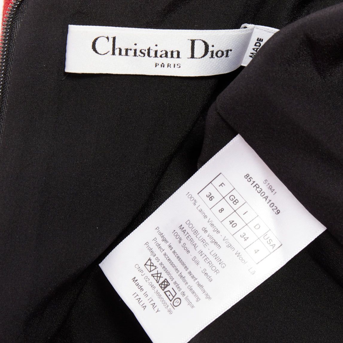 Dior CHRISTIAN DIOR 2018 red plaid check virgin wool belted A-line dress FR36 S Size S / US 4 / IT 40 - 8 Thumbnail