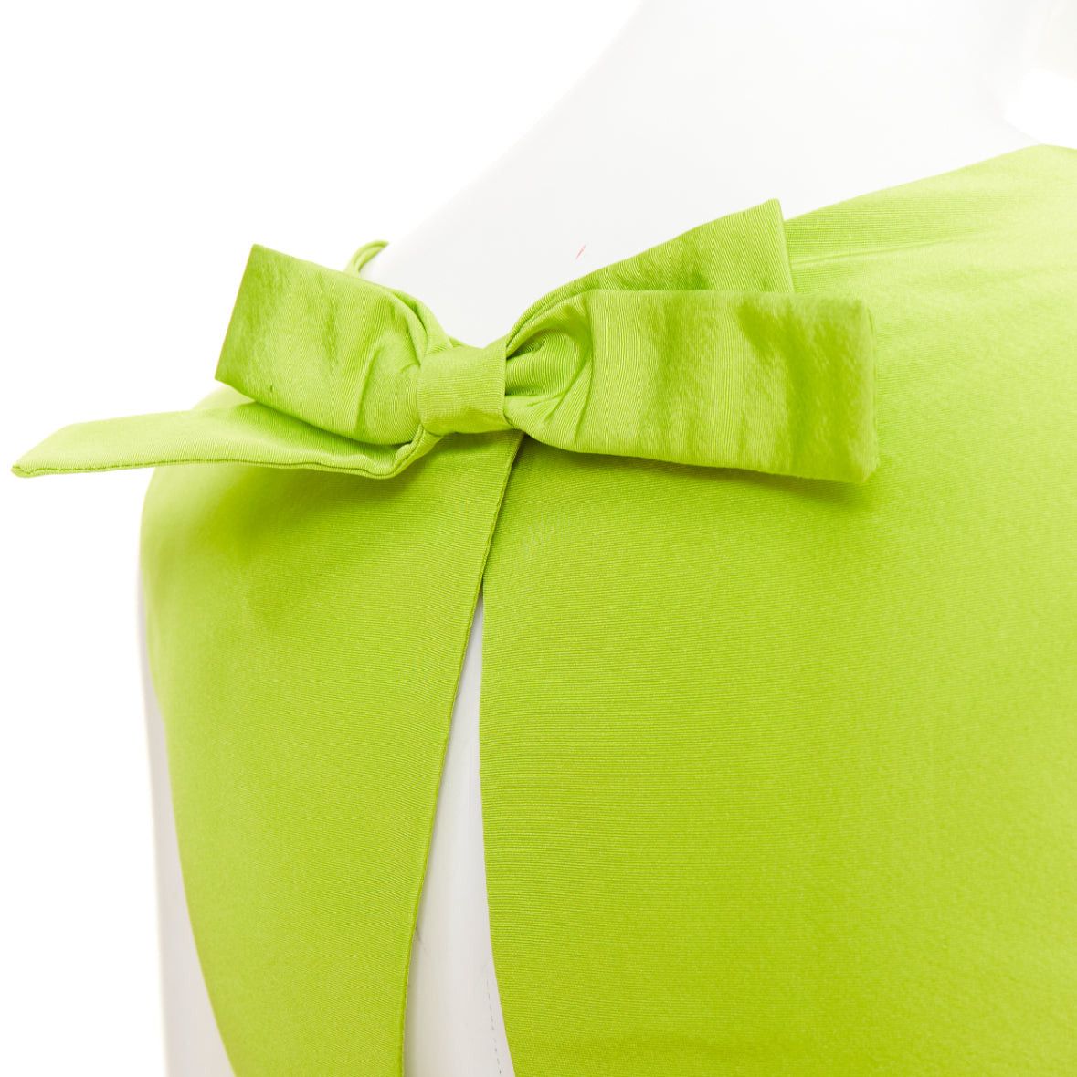 Oscar De La Renta OSCAR DE LA RENTA S15 light green silk organza scalloped eyelet fir flared dress US6 M Size M / US 6-8 / IT 42-44 - 2 Thumbnail