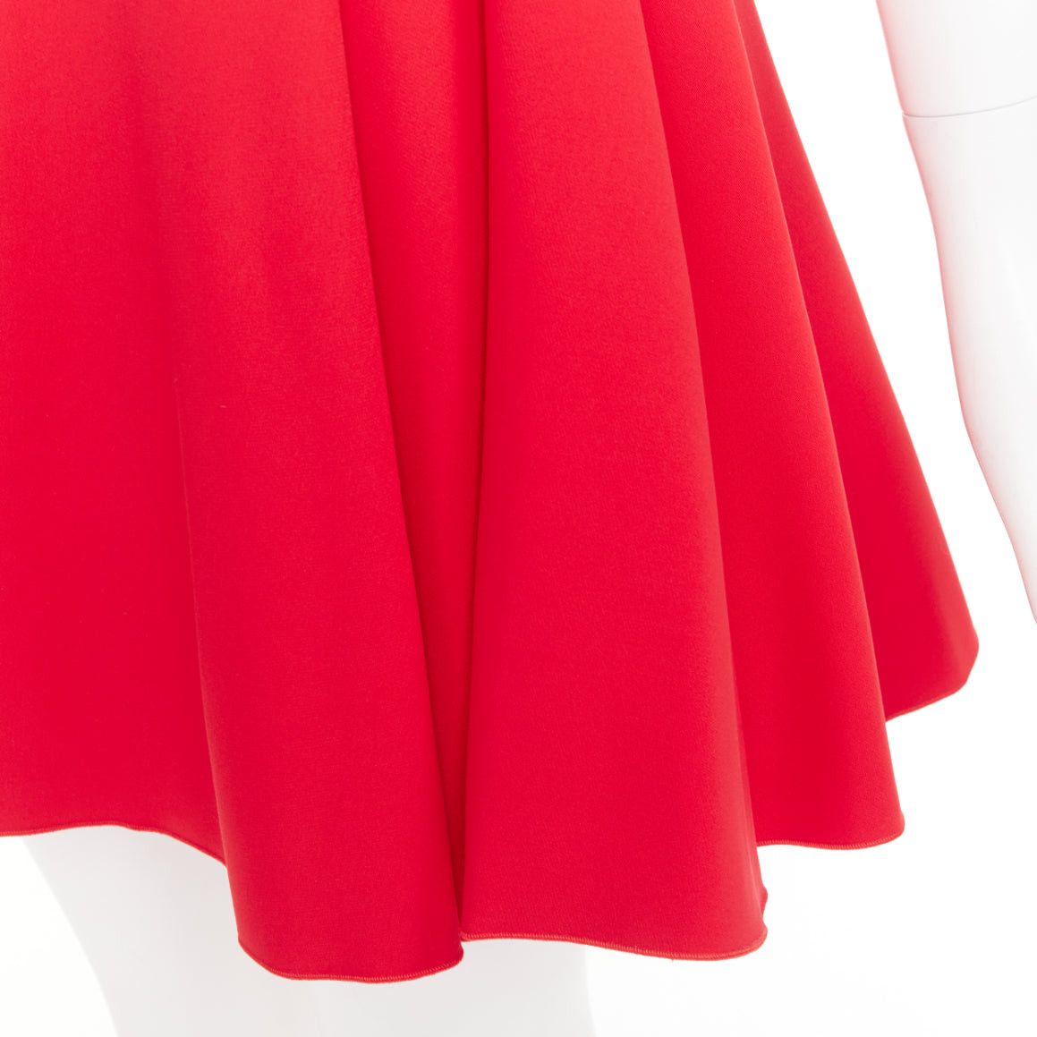 Giambattista Valli GIAMBATTISTA VALLI red viscose silk sheer tulle lined crew fit flare mini dress IT42 M Size M / US 6-8 / IT 42-44 - 2 Thumbnail