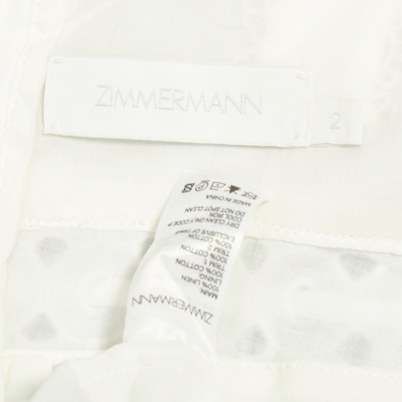 Zimmermann ZIMMERMANN white 100% linen embroidered anglais cotton sundress Sz.2 M Size M / US 6-8 / IT 42-44 - 8 Thumbnail