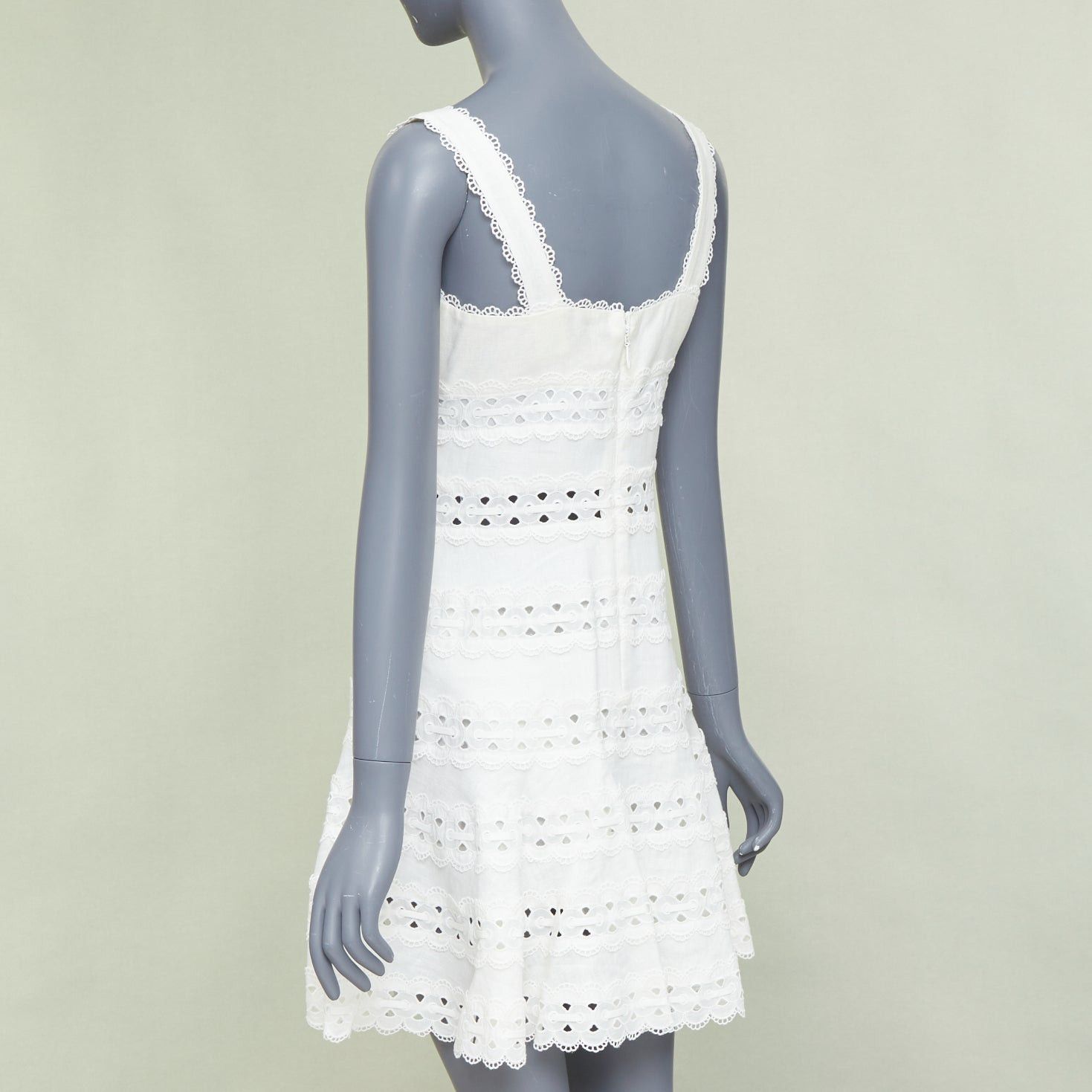 Zimmermann ZIMMERMANN white 100% linen embroidered anglais cotton sundress Sz.2 M Size M / US 6-8 / IT 42-44 - 6 Thumbnail