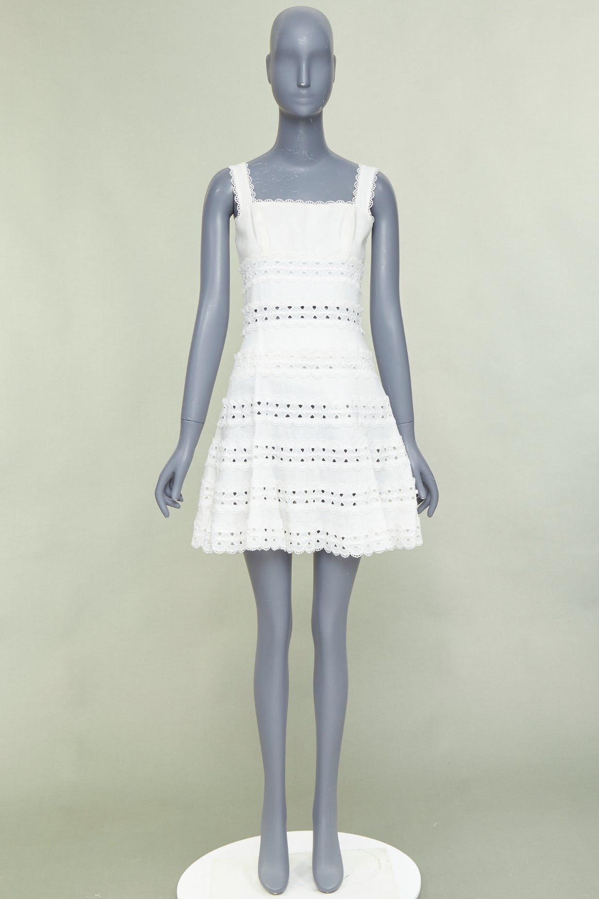 Zimmermann ZIMMERMANN white 100% linen embroidered anglais cotton sundress Sz.2 M Size M / US 6-8 / IT 42-44 - 9 Thumbnail