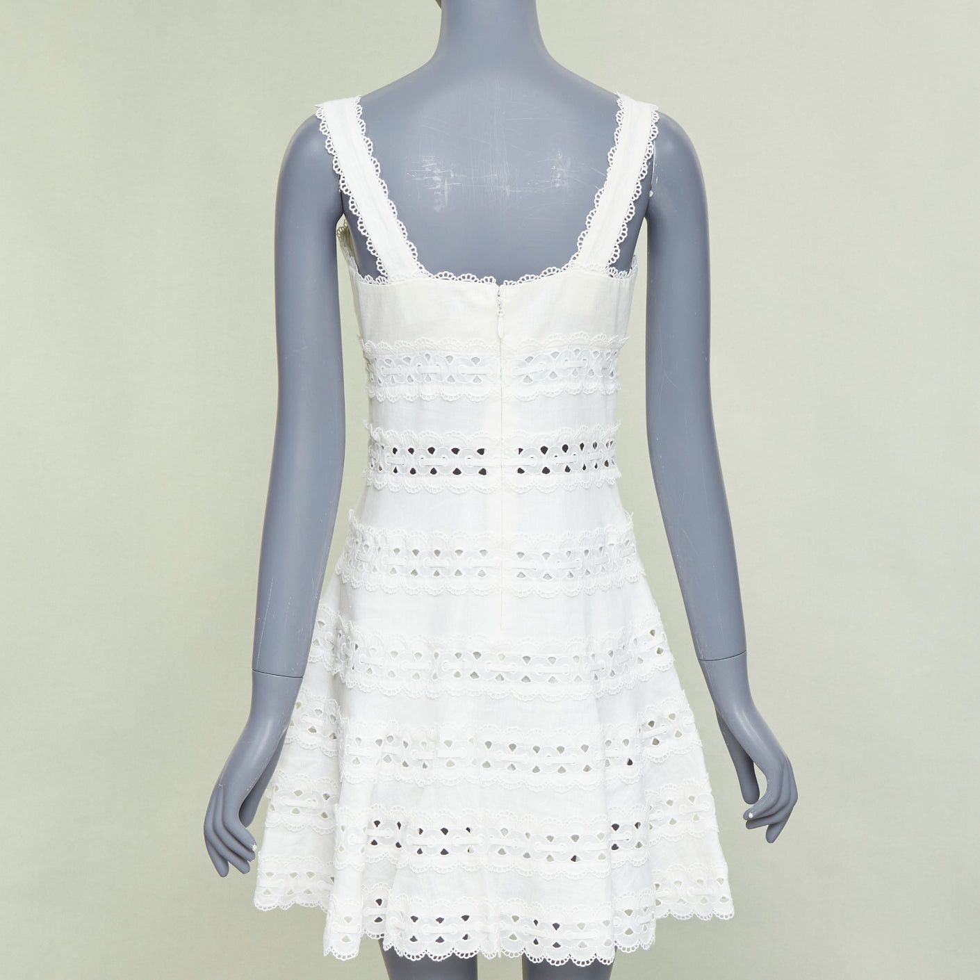 Zimmermann ZIMMERMANN white 100% linen embroidered anglais cotton sundress Sz.2 M Size M / US 6-8 / IT 42-44 - 5 Thumbnail