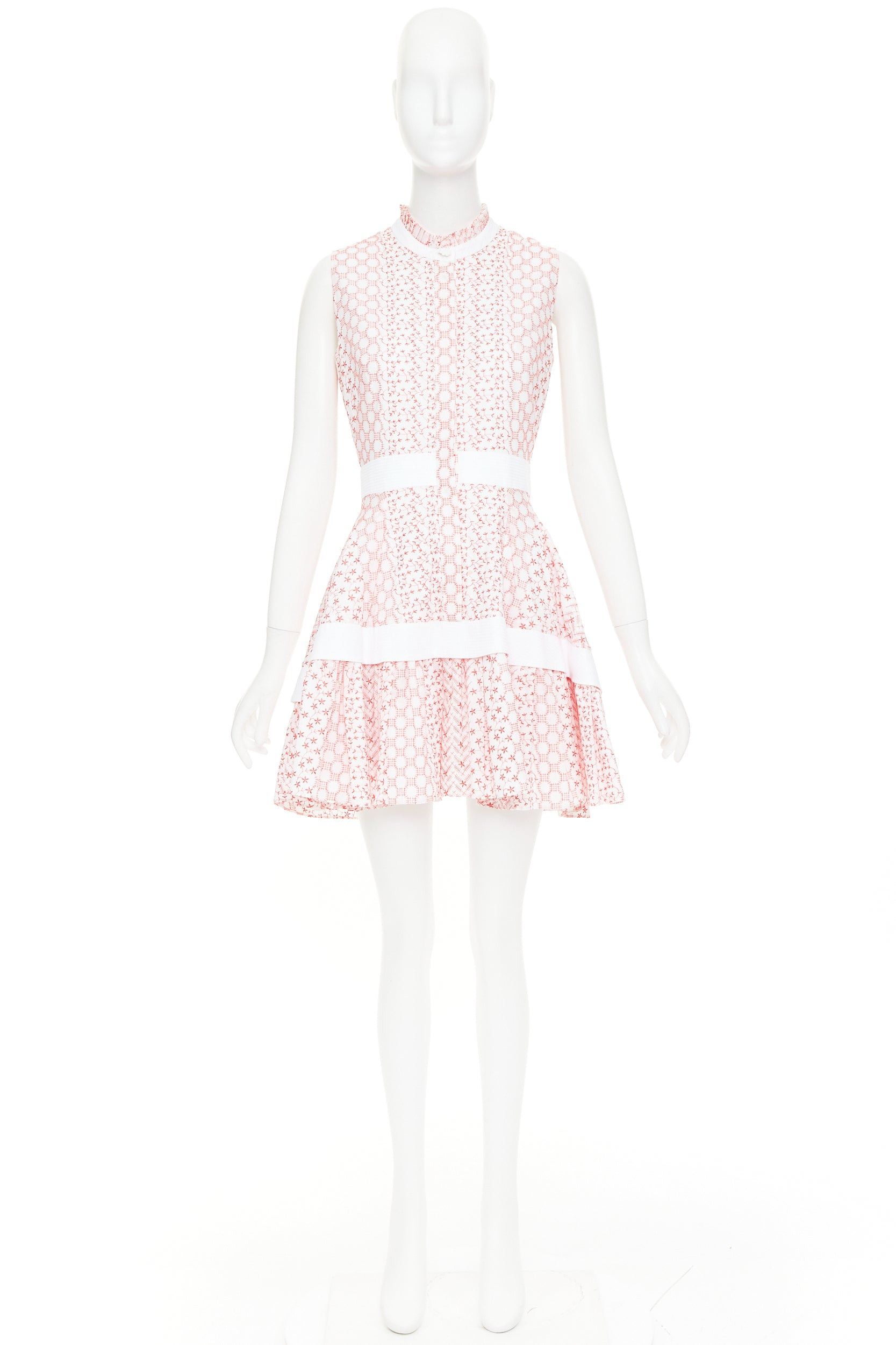 ALEXIS ALEXIS 2020 white pink rustikan floral guipure lace fit flare dress M Size M / US 6-8 / IT 42-44 - 9 Thumbnail