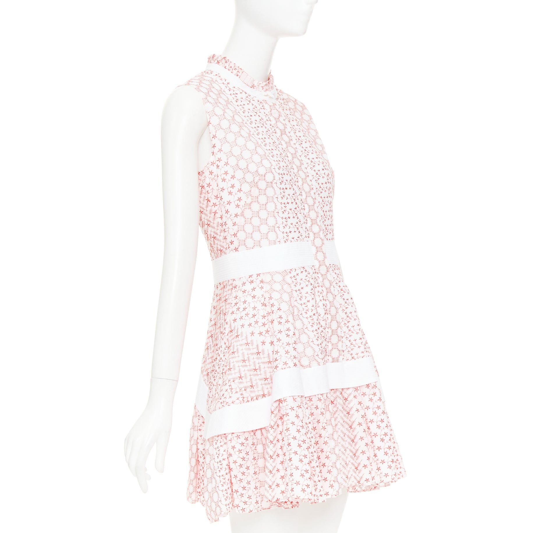 ALEXIS ALEXIS 2020 white pink rustikan floral guipure lace fit flare dress M Size M / US 6-8 / IT 42-44 - 3 Thumbnail