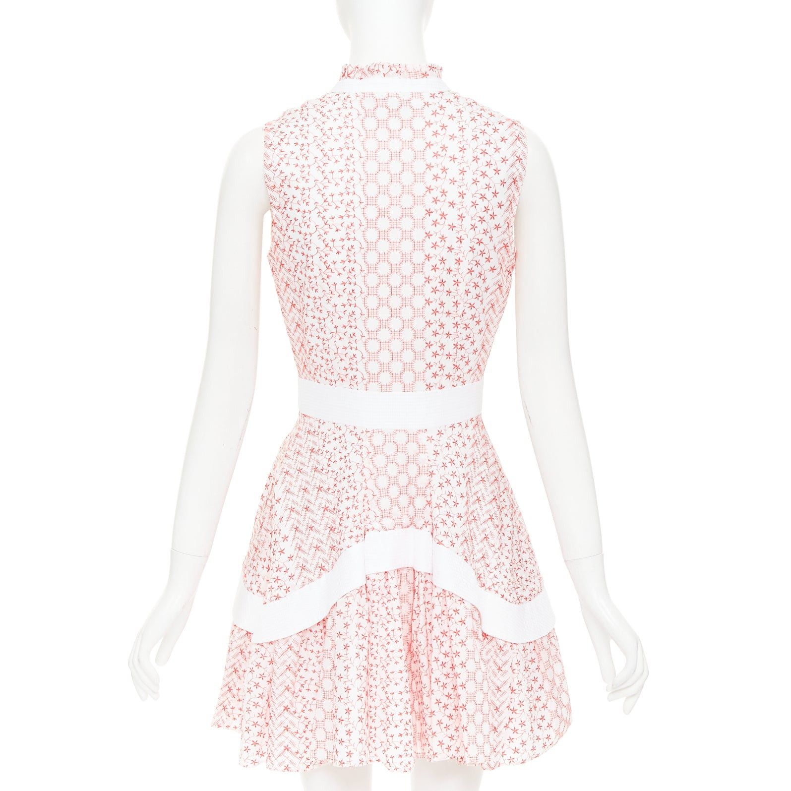 ALEXIS ALEXIS 2020 white pink rustikan floral guipure lace fit flare dress M Size M / US 6-8 / IT 42-44 - 5 Thumbnail