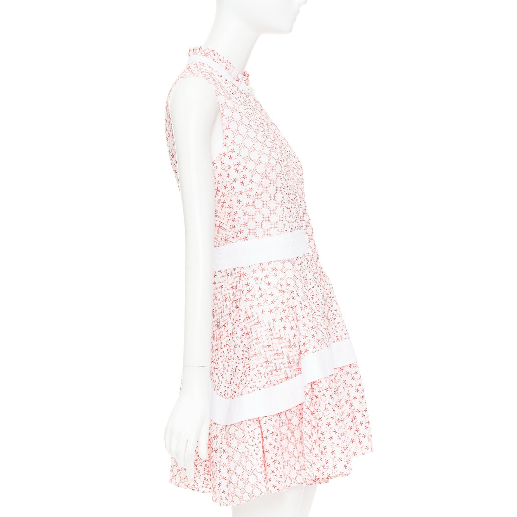 ALEXIS ALEXIS 2020 white pink rustikan floral guipure lace fit flare dress M Size M / US 6-8 / IT 42-44 - 4 Thumbnail