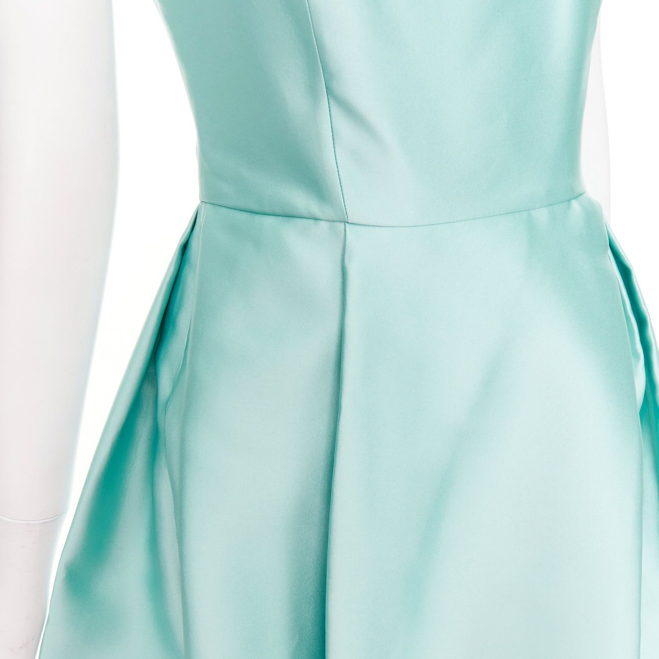Rochas ROCHAS RCA421A mint green silk satin peter pan collar skater dress IT42 M Size M / US 6-8 / IT 42-44 - 7 Thumbnail