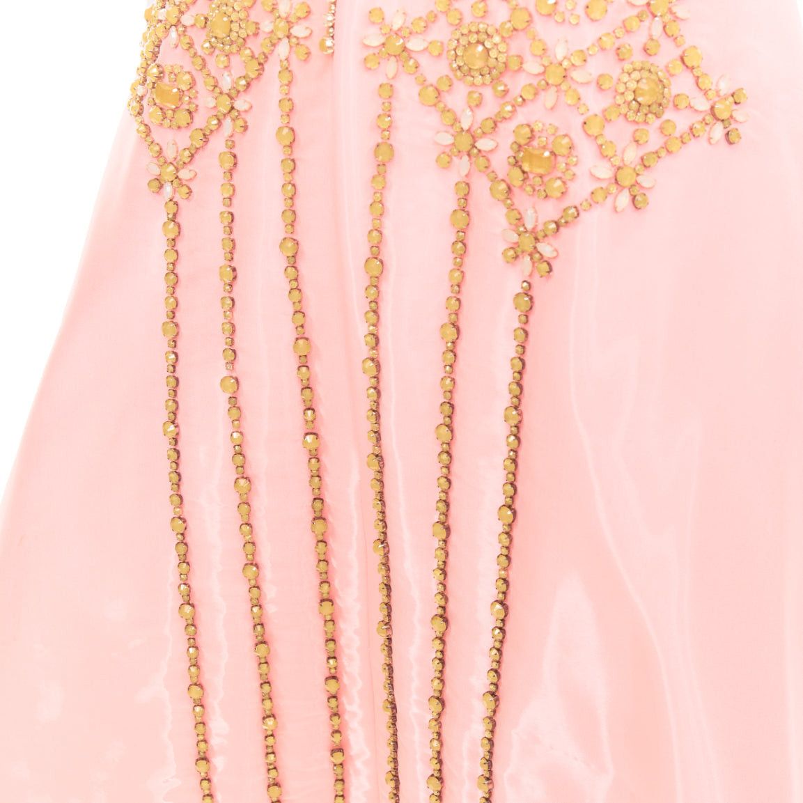 ROKSANDA ROKSANDA ILINCIC 2013 pink silk shantung yellow crystal embellished midi dress UK10 M Size M / US 6-8 / IT 42-44 - 7 Thumbnail