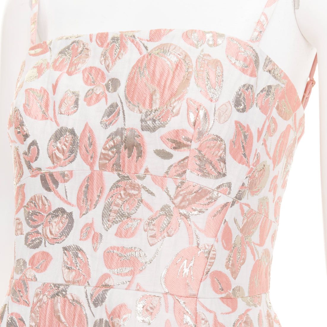 Kate Spade KATE SPADE metallic pink gold Rosebud brocade midi dress US4 M Size S / US 4 / IT 40 - 2 Thumbnail