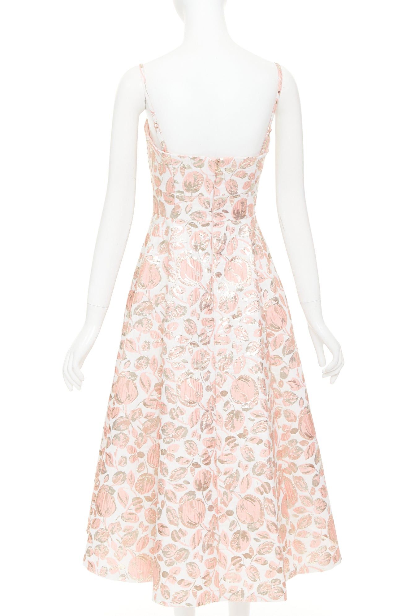 Kate Spade KATE SPADE metallic pink gold Rosebud brocade midi dress US4 M Size S / US 4 / IT 40 - 5 Thumbnail