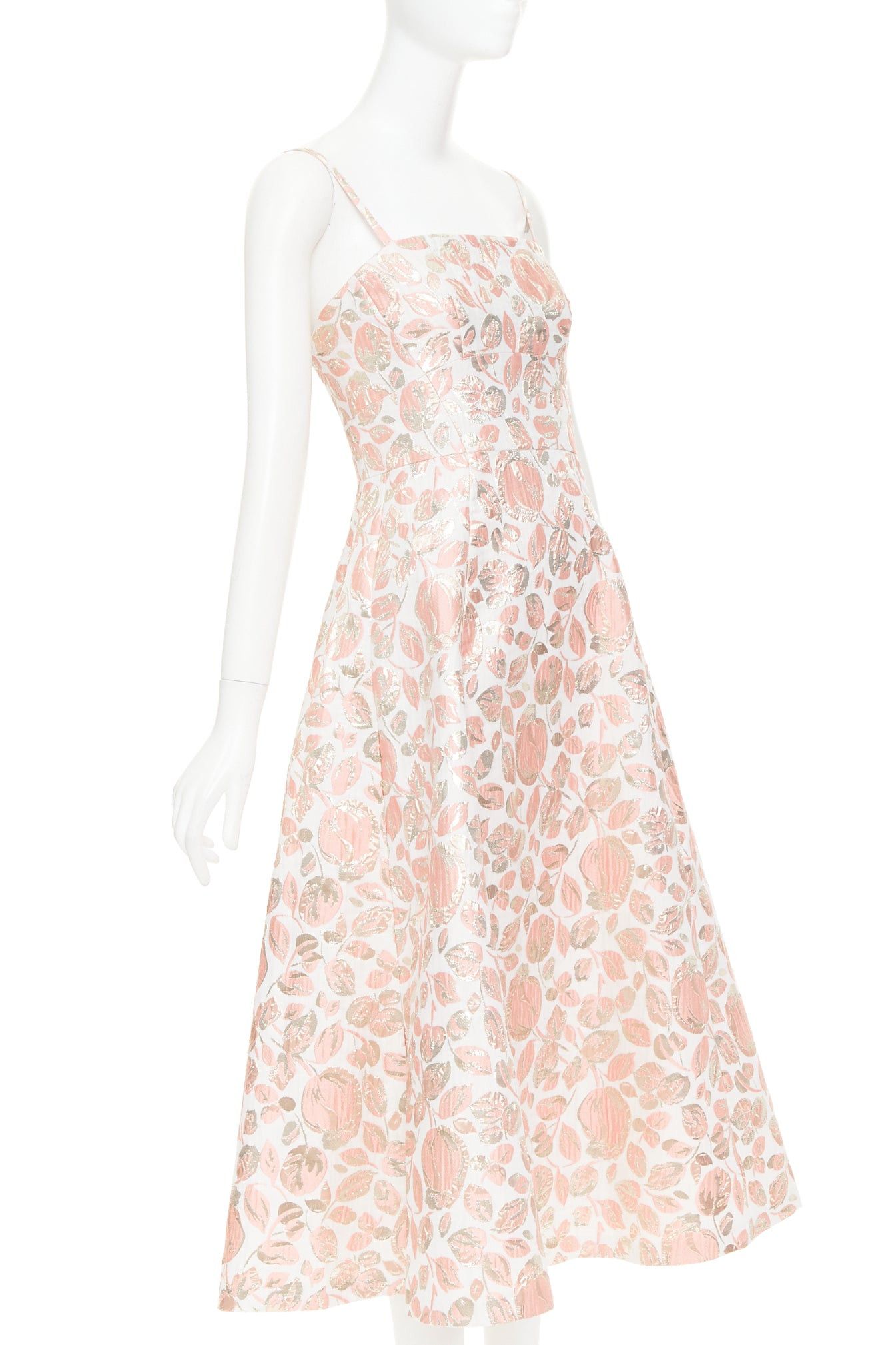 Kate Spade KATE SPADE metallic pink gold Rosebud brocade midi dress US4 M Size S / US 4 / IT 40 - 3 Thumbnail