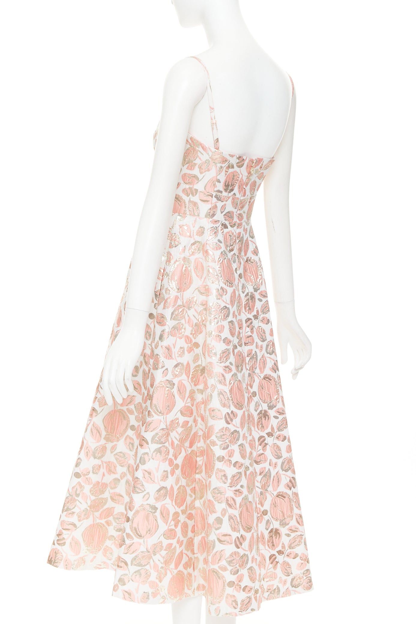 Kate Spade KATE SPADE metallic pink gold Rosebud brocade midi dress US4 M Size S / US 4 / IT 40 - 6 Thumbnail