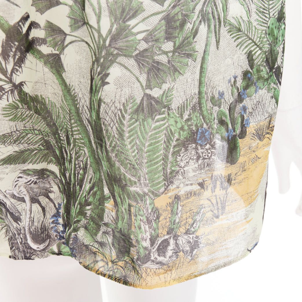 Dior DIOR Dioriviera Toile de Jouy Palms forest animal print cap sleeves cotton shirt FR36 S Size S / US 4 / IT 40 - 7 Thumbnail
