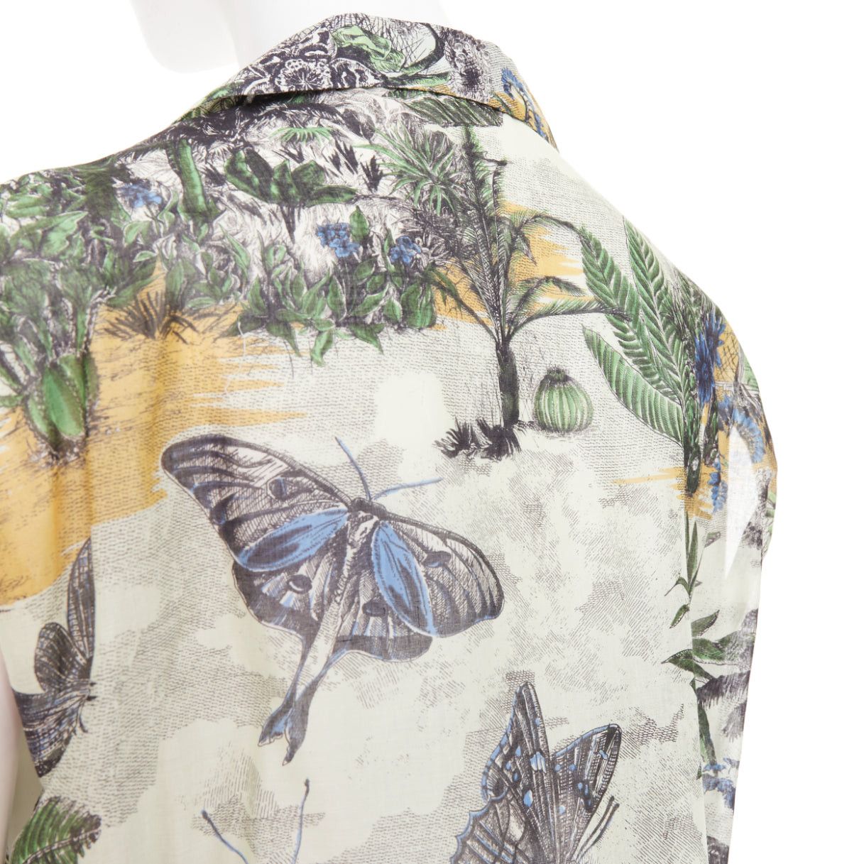 Dior DIOR Dioriviera Toile de Jouy Palms forest animal print cap sleeves cotton shirt FR36 S Size S / US 4 / IT 40 - 2 Thumbnail
