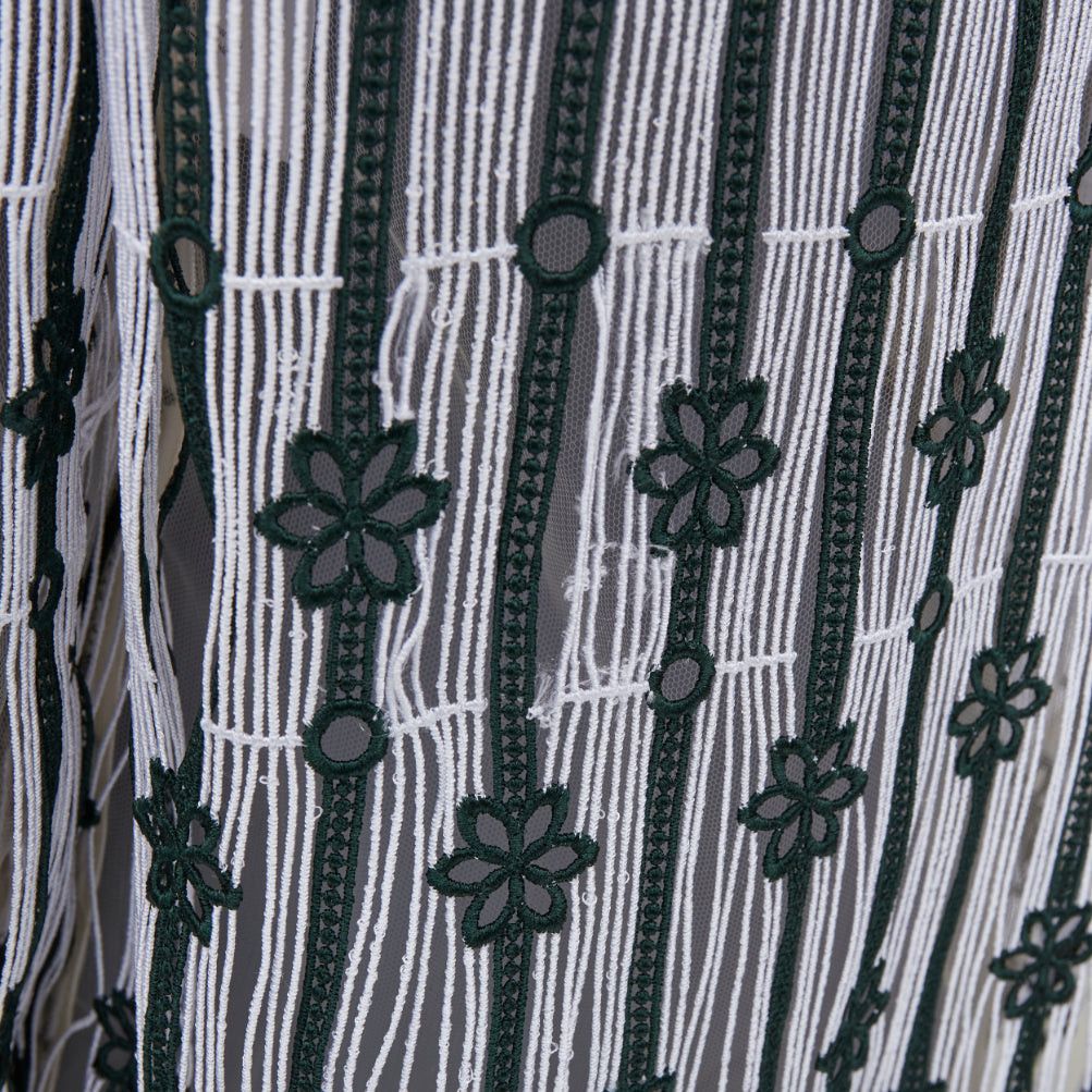 Dior DIOR 2016 black white striped floral embroidered lace fringe blouse top FR36 S Size S / US 4 / IT 40 - 7 Thumbnail